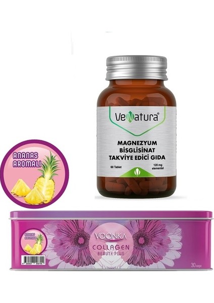 Hidrolize Collagen Beauty Plus 30 Saşe+Yetişkinler Için Magnezyum Bisglisinat 60 Tablet