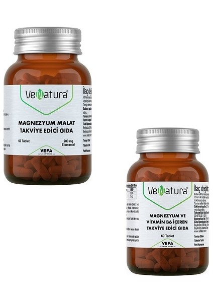 Magnezyum ve Vitamin B6 + Magnezyum Malat 2'li Destek