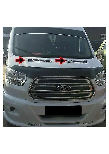 Alfa Otomotiv Ford Transit Krom Kaput Üstü Havalandırma 2 Prç. 2014 Sonrası P.çelik