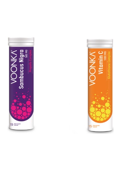 Sambucus Nigra Propolis Complex 15 Efervesan + Vitamin C Glutathione Complex 15 Efervesan Tablet