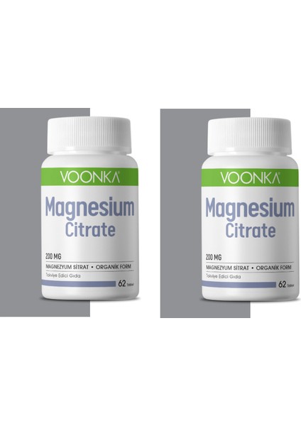 Magnezyum Sitrat 200 Mg 62 Tablet X2 Adet
