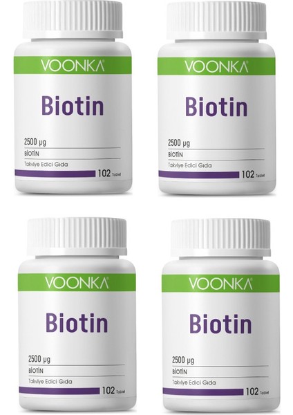 Biotin 2500 Mcg 102 Tablet X4 Adet