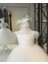 Black White Wedding Kız Çocuk Dantel Detaylı Prenses Elbise, Çocuk Abiye, Doğum Günü Konsepti Beyaz Tüylü Elbise