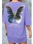 Kadın Antrasit Butterfly Oversize T-Shirt 4