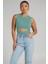 Mint Yeşili Yırtık Detaylı Basic Bodysuit 2