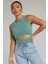 Mint Yeşili Yırtık Detaylı Basic Bodysuit 3