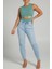 Mint Yeşili Yırtık Detaylı Basic Bodysuit 4