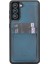 Samsung Galaxy S21 Plus Uyumlu Deri Kartlıklı Arka Kapak BRN4EF Mavi 1