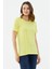 Kendinden Parçalı Cep Detaylı Tshirt - Sarı 1