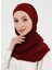 Boneli Düz Şifon Şal - Bordo - Ecardin 2