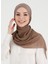 Boneli Çapraz Şifon Şal - Koyu Vizon - Ecardin 1
