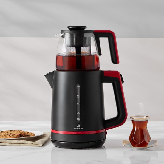 Karaca Maxi Tea XL 2-in-1 Teapot with Glass Strainer Cranberry, Power 1700 W, Kettle, Tea, Turkish Teapot, Traditional Turkish Tea Karaca Maxi Tea XL 2-in-1 Teapot with Glass Strainer Cranberry, Power 1700 W, Kettle, Tea, Turkish Teapot, Traditional Turkish Tea
