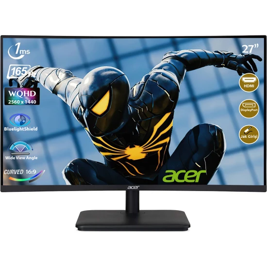 Acer ED270UP 27 165Hz 1ms (HDMI+Display) Adaptive-Sync QHD Curved Monitör UM.HE0EE.P10