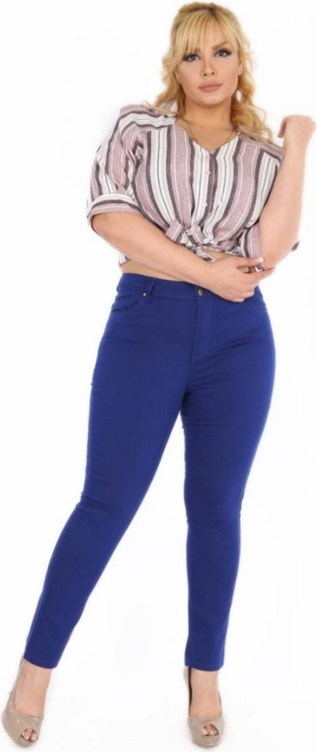 Haimoda Kadın Pantolon Büyük Beden Boru Paça Koton Kumaş görsel 2