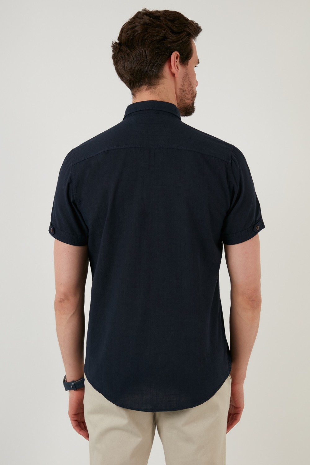 Buratti Düğmeli Yaka % 100 Pamuk Slim Fit Cepli Gömlek Erkek GÖMLEK CF21S111153 görsel 4