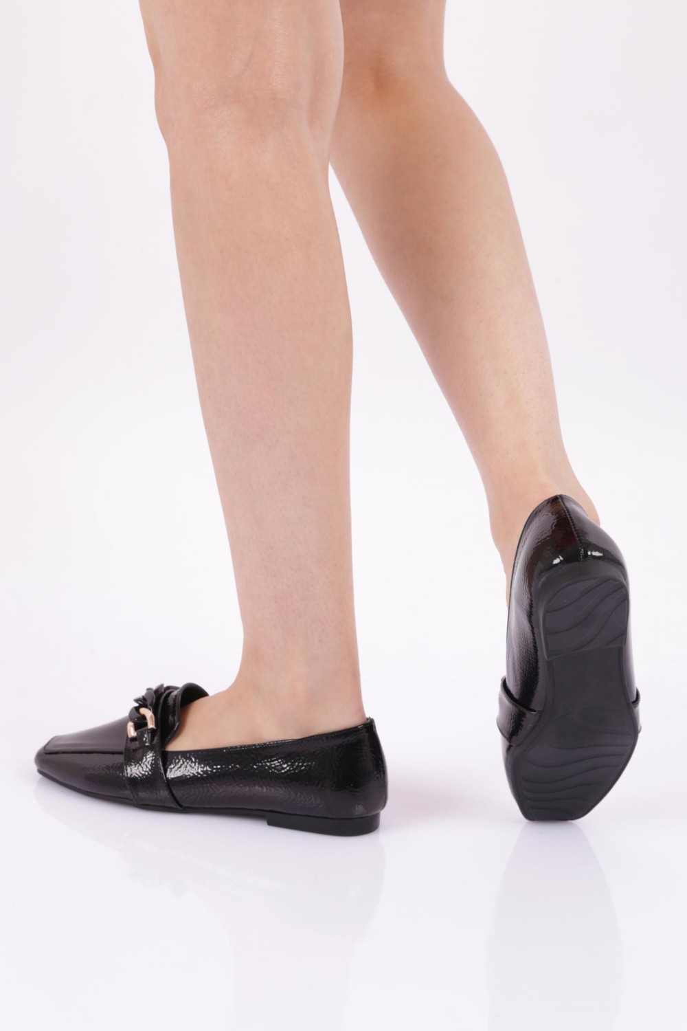DGN PM255-K1119-1-22Y Kadın Burgu Aksesuarlı Loafer Ayakkabı görsel 6