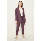 Kadın Mor Kareli Blazer Ceket