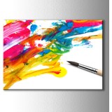 Doluduvar Fırça ve Renkler Kanvas Tablo
