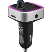 S-Link SL-BT401 Rgb Bluetooth V5.0 LED Ekran Tf Kart 64G(MAX) Çift USB QC3.0+5V/2.4A Hızlı Şarjlı Fm Transmitter