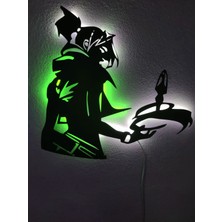 Dekoraven Valorant Jett LED Işıklı Ahşap Tablo