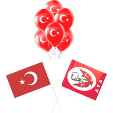 Parti Sürprizi Ay Yıldız Türk Bayrağı Balonlu Set