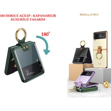 Dexmon Samsung Galaxy Z Flip 3 Kılıf Yüzüklü Metal Görünümlü Katlanabilen Ultra Zarif Ringo Case