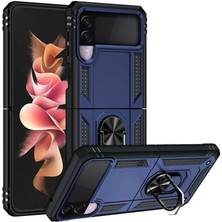 Dexmon Samsung Galaxy Z Flip 3 Kılıf Standlı Manyetik Yüzük Tam Korumalı Armor Case