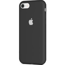 Casen Apple iPhone 7 / 8 / Se 2020 Uyumlu Logolu Siyah Içi Kafide Aa Kalite Kılıf