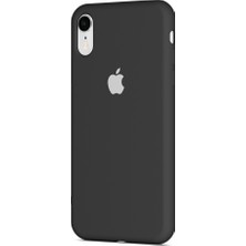 Casen Apple iPhone Xr Uyumlu Logolu Siyah Içi Kafide Aa Kalite Kılıf