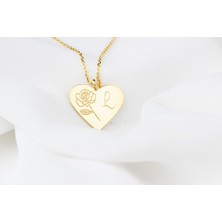 Glorria Kişiye Özel Doğum Çiçeği Harf Gümüş Kolye