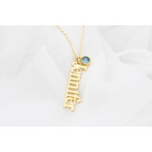 Glorria Kişiye Özel Isimli Doğum Taşlı Gümüş Kolye