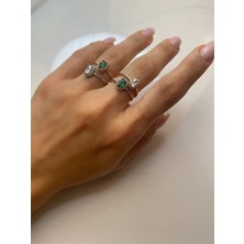 Glorria Kişiye Özel Doğum Taşlı Oval Gümüş Yüzük