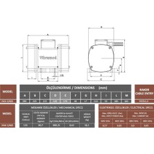 Vibramod Vma 3/800 Vibrasyon Motoru Trifaze (380V) 3000 Devir 810,38 Kgf 0.57 Kw