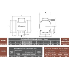 Vibramod Vma 15/1300 Vibrasyon Motoru Trifaze (380V) 1500 Devir 1352,71 Kgf 0.72 Kw