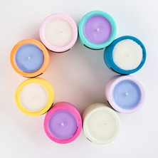 Rumi Candle Kokulu Mum Renkli Mum Beton Saksıda Mum Açık Yeşil