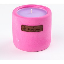 Rumi Candle Kokulu Mum Renkli Mum Beton Saksıda Mum Fuşya