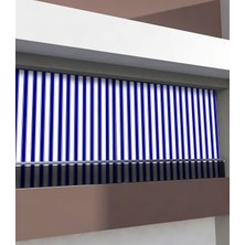 Mavi Çizgili Balkon Perdesi