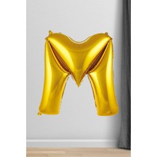 Pekshop M Harfi Folyo Balon Gold 100 cm 40 Inç 1 Metre Altın