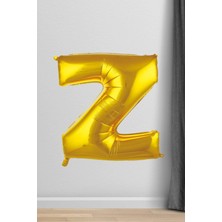 Pekshop Z Harfi Folyo Balon Gold 100 cm 40 Inç 1 Metre Altın