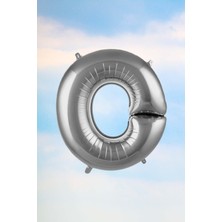 Pekshop O Harfi Gümüş Folyo Balon 100 cm 40 Inç 1 Metre Silver