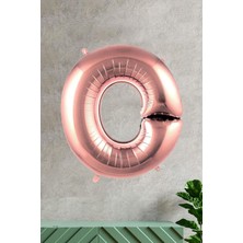 Pekshop O Harfi Rose Gold Folyo Balon 100 cm 40 Inç 1 Metre Baş Harf Balon