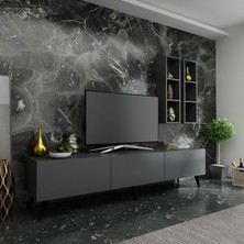 Myniture Ideal Tv Ünitesi + Duvar Rafı Q7003-4 Antrasit