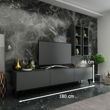 Myniture Ideal Tv Ünitesi + Duvar Rafı Q7003-4 Antrasit