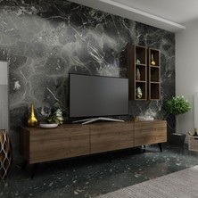 Myniture Ideal Tv Ünitesi + Duvar Rafı Q7003-2 Ceviz