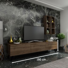 Myniture Ideal Tv Ünitesi + Duvar Rafı Q7003-2 Ceviz