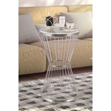 Begüsa Aytuğ Sehpa Krom Kaplamalı Ahşap Mermer