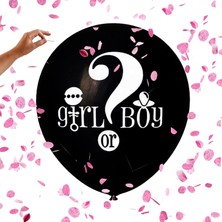 Süsle Bebek ve Parti Pembe Balon Konfetili, Cinsiyet Belirleme Balonu - 45 cm