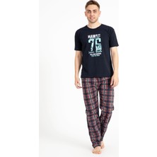 Tampap Erkek Baskılı Pijama Takımı Kısa Kollu Tampap 2170-K