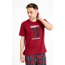 Tampap Erkek Baskılı Pijama Takımı Kısa Kollu Tampap 2170-K