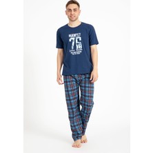 Tampap Erkek Baskılı Pijama Takımı Kısa Kollu Tampap 2170-K